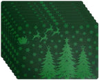 MOSAYT Christmas Vinyl Placemats Set of 8, 12 X 17 Inch, Green by MOSAYT