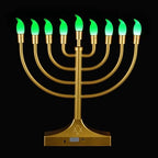 Electric Hanukkah Menorah,RGB Led Menorahs for Chanukah Decoration,Color Changing with Remote Control & Push-Button to Choose The Day and Timer Options Battery/USB Powered,Gold - Image 5