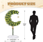 6 FT Ramadan Tree 100 LED Lighted Eid Tree Crescent Moon Tree for Home Indoor Decorations - Image 2