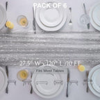 Snowkingdom 6Pcs 10Ft Grey Silver Gauze Sheer Table Runner - Image 2