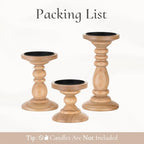 Wood Pillar Candle Holder: Rustic Light Brown Candle Stand - Image 6