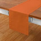 Solino Home Cotton Linen Table Runner Pumpkin Hemstitch, 14 x 90 in - Image 2
