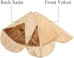 Valery Madelyn Christmas Tree Skirt for Tree Decorations, 48 inch Luxury Sparking Gold Large Xmas Velvet Tree Skirt with Starshaped Sequins Pattern & Ruffle Trim for Chritmas Decor - Image 4