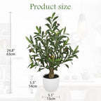 Briful 24.8 Inch Artificial Olive Tree in White Pot for Tabletop Decor - Image 2
