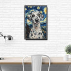 Metal Sign Vintage Tin Sign Dalmatian Starry Night Spots Dotted Dalmatian in Night for Home Fire Station and Seasonal Celebrations Rustproof Aluminum 6×8 Inches with Metal Frame - Image 3