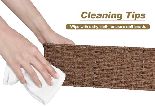 StorageWorks Toilet Paper Basket, Paper Rope Back of Toilet Basket, Walnut - Image 5