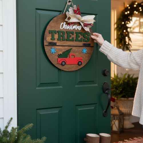 Wood front door sign Wood sign Home decor Welcome sign Sign for front door House warming gift Wedding gift (Trees, 22" Width) - Image 2
