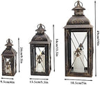TRIROCKS Set of 3 Decorative Hanging Lantern 9.5/13.5/19" High Vintage Metal Candle Holder with Tempered Glass Perfect for Living Room Garden Yard Patio Parties Events Indoors Outdoors (Black) - Image 6