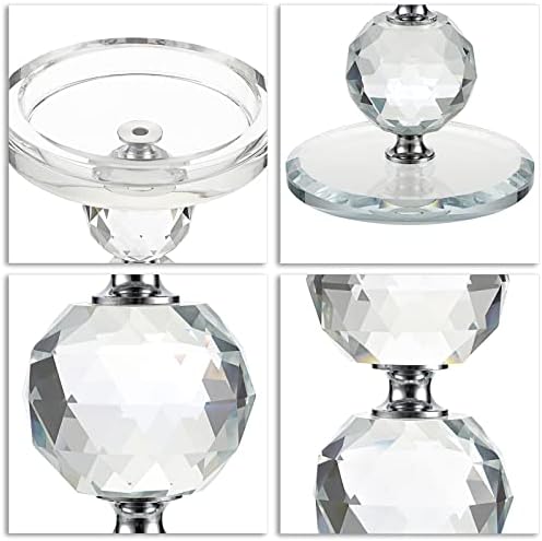 OwnMy Crystal Glass Pillar Candlestick Holders Pillar Candle Holders Sets - Image 6