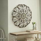 Deco 79 Metal Scroll Home Wall Decor Wall Sculpture, Wall Art 29" x 4" x 29", Brown - Image 3