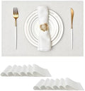 Leetaltree Woven Vinyl Placemats Set of 24, White Sequin by Leetaltree-ArtatEveryTable
