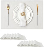 Leetaltree Woven Vinyl Placemats Set of 24, White Sequin by Leetaltree-ArtatEveryTable
