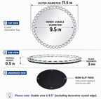 11.5 Inch Crystal Bead Glass Vanity Tray for Bathroom Decor Silver - Image 3