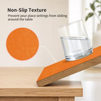 Maxpearl Faux Leather Placemats Set of 8 - Waterproof - Wipe Clean - Heat Resistant - Anti Slip Dining Table Place Mats, Suitable for Indoor & Outdoor Use, 17’’×12’’, Orange - Image 3