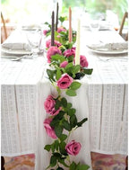 FiveSeasonStuff 29 Ft 4 Pack Rose Silk Flower Garland Artificial Flowers Decoration Hanging Floral Décor for Wedding Baby Shower Birthday Party Garden (Fuchsia) - Image 2