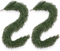 Grooy 6FT Christmas Norfolk Pine Garlands Set of 2 for Mantel Decor by FEELTHENEWWORLD