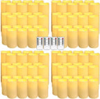 YOROXRG Set of 96 Waterproof Outdoor Flameless Candles, LED Candles with 4 Remote and Timer,(H 4" 5" 6" x D 2.2"),for Halloween Wedding Festival - Image 2