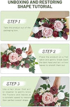 Wedding Decor (Pack of 2) Welcome Sign Flower Backdrop Garland for Ceremony Reception Wall Easel Home Decoration Entryway Faux Outdoor Board Head Table Decor (Burgundy & Dusty Rose) - Image 6