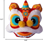 Lion Dance Head Pillow New Year Colorful Embroidered Cushion Chinese Style Lucky Home Decoration Living Room Bedroom Bedding (14.6x15.7, red) - Image 6