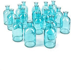 Bud Vases, Apothecary Jars, Decorative Glass Bottles, Centerpiece for Wedding Reception, Elegant Antique Decoration, Mini Flower Vases, Small Medicine Bottles for Home Decor (Blue, Set of 48) by SereneSpacesLiving