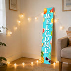 Lighted Summer Welcome Porch Sign 47x7.8 Inch Tall Vertical Wooden Decorative Sign Hanging Standing Front Door Sign with Fruit Pattern for Indoor Outdoor Hello Summer Decor - Image 6