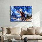 Ship Next Day – Patriotic Canvas Wall Art, American Eagle Pictures, Americana Canvas Prints, Framed Wall Decor, Rustic Farmhouse Living Room Artwork, Large Canvas Prints Made in USA - Image 2