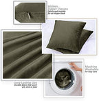 Nestl Throw Euro Pillow Covers, Cozy Velvet Decorative Pillow Covers 26x26 Inches, Soft Solid Couch Pillow Case for Sofa, Bed and Car, Set of 4 - Khaki - Image 2