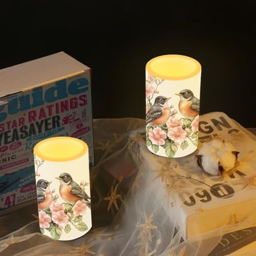 Robin Bird Flameless Candles 2 Pack 6 x 3 inch Battery Operated Candles with Multicolor Timer Remote Control LED Fake Candles for Warm Light Dinner Table Home Decor - Image 6