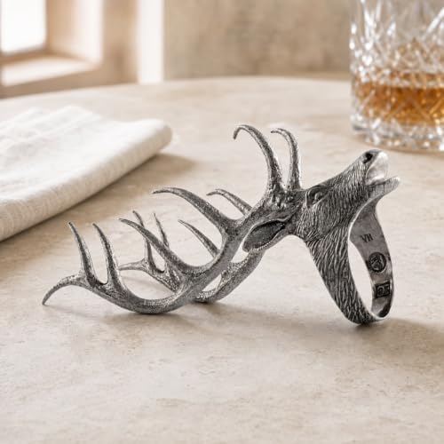 Vagabond House Elk Head Napkin Ring - Solid Pewter Napkin Ring for Lodge Style Decor - Rustic Table Accessory - 5.5" Long x 4" Tall - Image 2