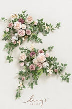 Ling's moment 2 Pack Dusty Rose Floral Garland Wedding Arch Flowers - Image 6