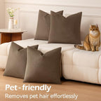 a moment Waterproof Throw Pillow Covers Set of 4,18x18 Inch Outdoor Stain Resistant Pet Friendly Pillowcases Cushion Covers for Patio Sofa and Living Room,Mushroom Brown - Image 6