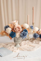 Ling's moment Pink Cream Artificial Dahlias, Wedding Flowers, 25 pcs - Image 2