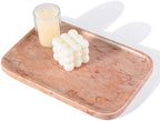 Karibiber Marble Vanity Tray, Bathroom Tray for Countertop, Decoration Dresser Organizer, Perfume, Jewelry Holder, Red Stone Serving for Kitchen Sink Storage(Spring Rose) by Karibiber