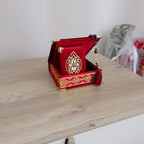 VOGUEHOMEDECOR Velvet Covered Quran Tasbeeh Islamic Gift Set, Holy Quran Prayer Beads Wooden Gift Box, Islamic Birthday, Wedding, Graduation, Eid, Ramadan Gift Favor (Claret Red) - Image 4