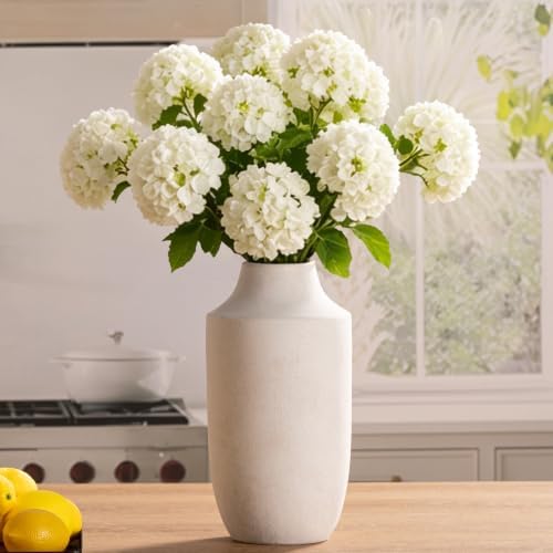 Mitt&Ditt Ceramic Flower Vase, 12.5 inch Tall Off-White Vase, Large Decorative Terracotta Vases, Farmhouse Rustic Pottery Vases for Home Decor, Living Room, Table by MittDitt