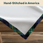 Fabric Textile Products | Blue & Green Tartan Tablecloth | Plaid Square Tablecloth | 60" x 60" | Machine Washable and Stain-Resistant for Easy Care | Made in The USA - Image 4