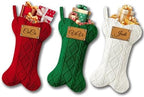 Personalized Dog Christmas Stockings, Custom Name Engraved Christmas Stockings 3 Pack, 16.9” Large Xmas Stocking for Dogs Cats Pets, Bone Shape Fireplace Hanging Holiday Xmas Party Decoration by Bianspz