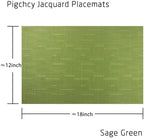 PIGCHCY Placemats Set of 12 Washable Durable Place Mats Vinyl Heat Resistant Non-Slip Table Mats Indoor Outdoor (Sage Green) - Image 2