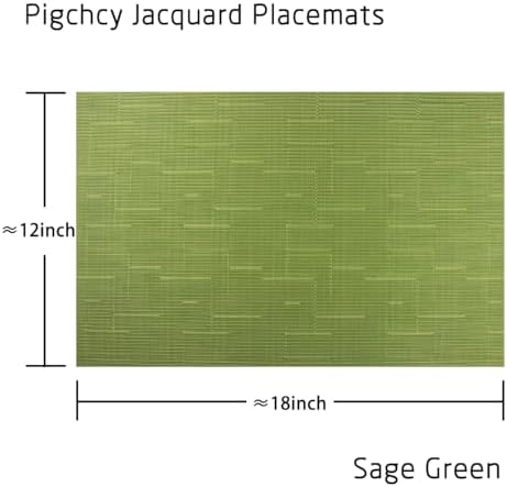 PIGCHCY Placemats Set of 12 Washable Durable Place Mats Vinyl Heat Resistant Non-Slip Table Mats Indoor Outdoor (Sage Green) - Image 2