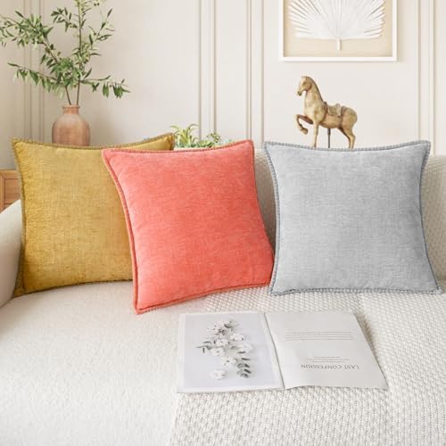 CaliTime Decorative Couch Throw Pillow Covers 22 X 22 Inches Living Coral - Image 5