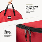 Zober Christmas Wreath Storage Container - 48 Inch Wreath Bag For Artificial Wreaths - Dual Zippered Wreath Storage W/Strong, Durable Handles - Red - Image 4