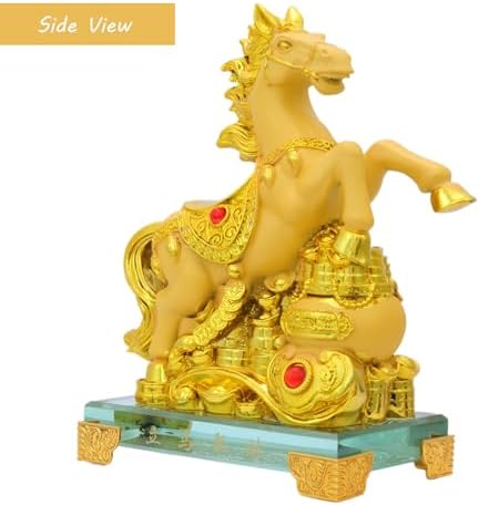 Feng Shui Chinese Zodiac Year Golden Resin Collectible Figurines Decoration for Luck & Wealth Perfect for Your Home or Office (HOS-JUC) - Image 3