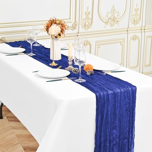 24 Pack Royal Blue 10Ft Cheesecloth Table Runner - Image 4