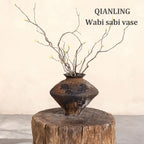 Wabi Sabi Rusty Vintage Vase, 11.4" Tall Wabi Sabi Decor Rustic Farmhouse Pottery Vase for Centerpiece, Textured Pottery Flower Vases for Home Decorative, Table, Living Room (Black Brown, Large) - Image 7