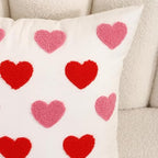 Valentines Day Throw Pillow Covers 20x20 Set of 2 Heart Love Couples Decorations Embroidery Cushion Covers Home Decor for Couch Lover Girlfriend Sofa Bedroom, White Red Pink - Image 2