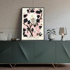 Enchanting Pink Oriental Home Decor - Chinese Lunar Year of the Rat Art Print White Peony & Daisy Pattern Zodiac Wall Art for Bathroom Bedroom Living Room and More 20X30 in Unframed - Image 4