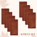 Softalker Fall Jacquard Dinner Napkins 20 x 20 Inch Set of 8, Rust - Image 2