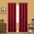KOUFALL Red Curtains 2 Panels 90 Inches Long for Living Room,Elegant Vintage Farmhouse Thermal Insulated Blackout Drapes for Bedroom,Cortinas De Navidad Navideñas Rojas para Sala by KOUFALL