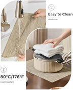 Leetaltree Light Brown Placemats Set of 24 - Heat Resistant Woven Vinyl - Image 4