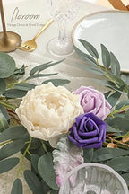 Floroom 6ft Artificial Eucalyptus Garland with Flowers Fake Greenery Faux Floral Vine Garland for Table Decor Wedding Centerpieces Bridal Shower Party Decorations, Lilac & Lavender - Image 5